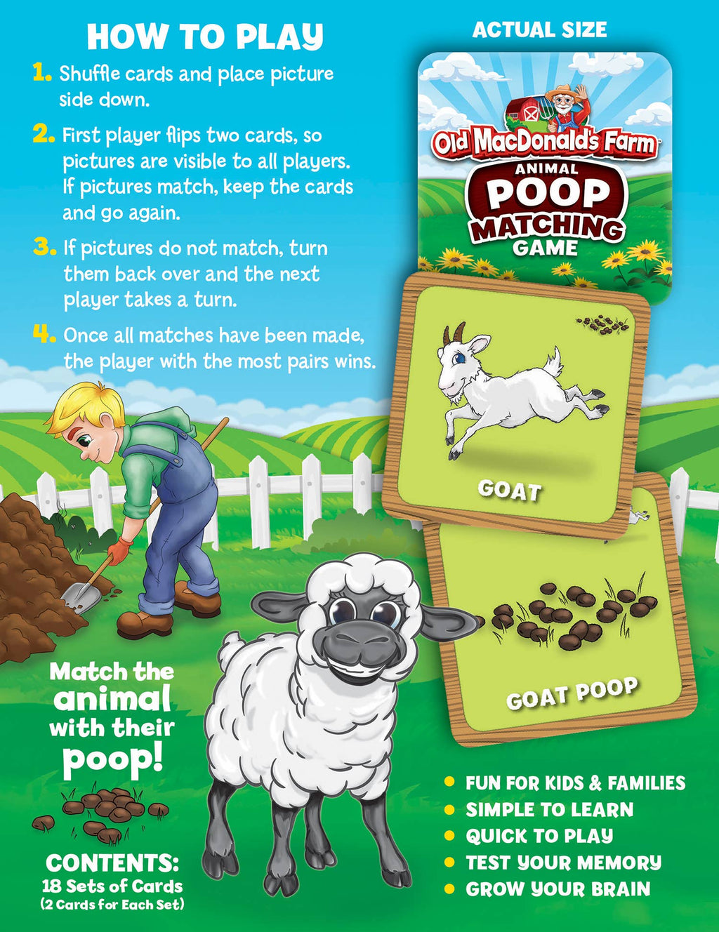 Old MacDonald's Farm - Animal Poop Matching Game