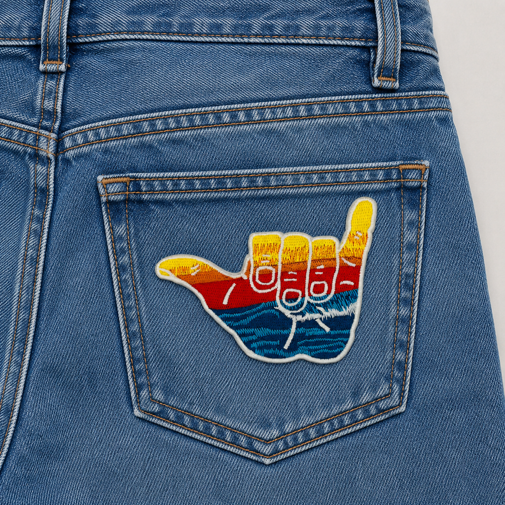 Hang Loose Learn To Surf Embroidered Iron-On/Sew-On Patch