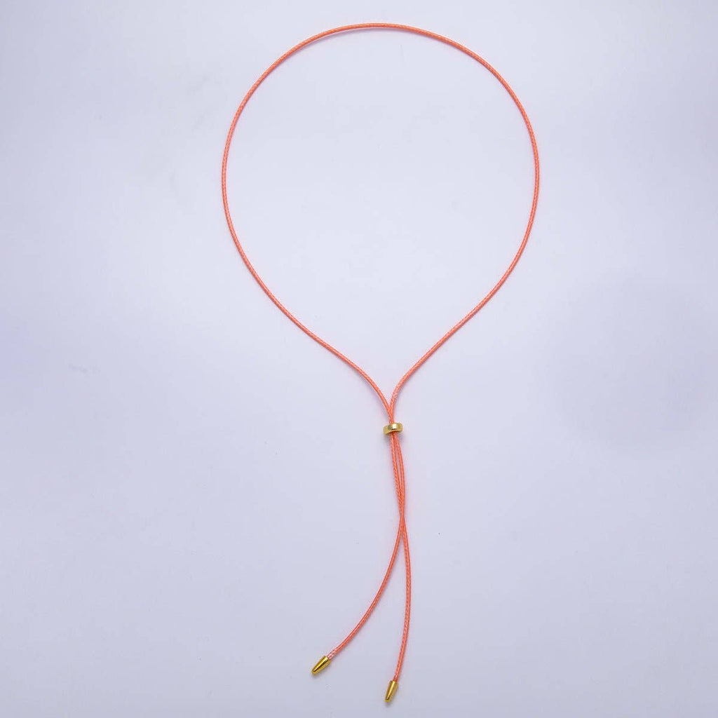 SUMMER 2mm Faux Paracord Bolo Slide Adjustable 26 Inch Lariat Necklace | WA-04304 ~ WA-04307
