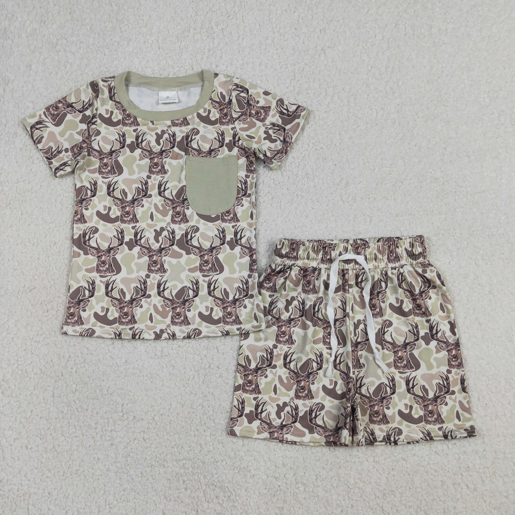 Sibling Baby Boys Camouflage Shirt Shorts Summer Sets