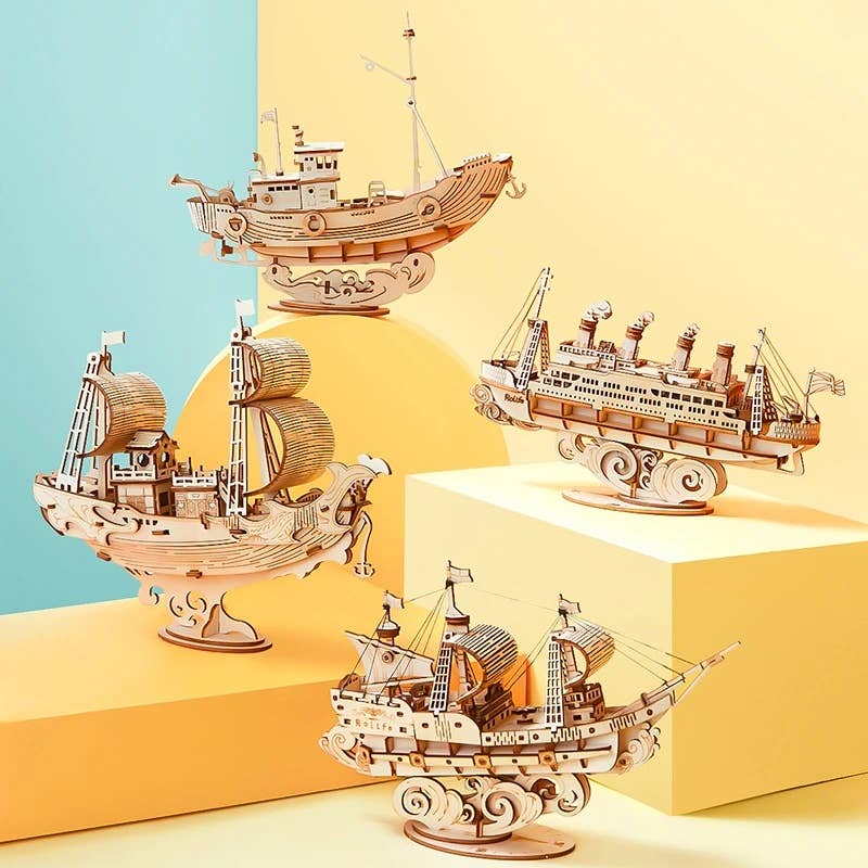 3D Laser Cut Wooden Puzzle: Cruise Ship