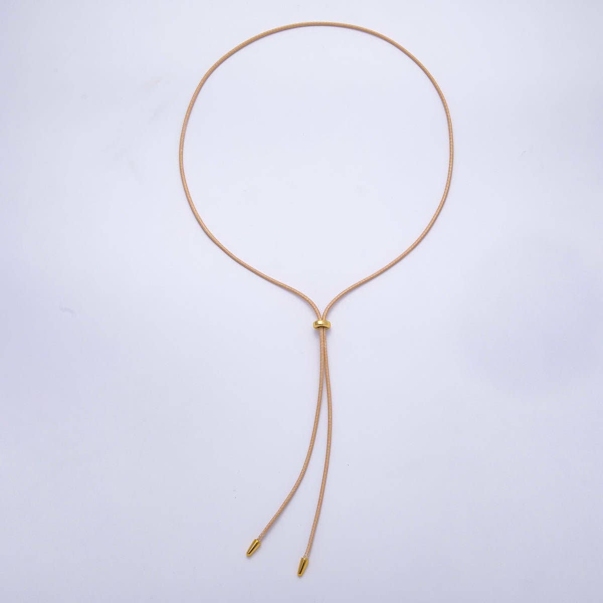 SUMMER 2mm Faux Paracord Bolo Slide Adjustable 26 Inch Lariat Necklace | WA-04304 ~ WA-04307