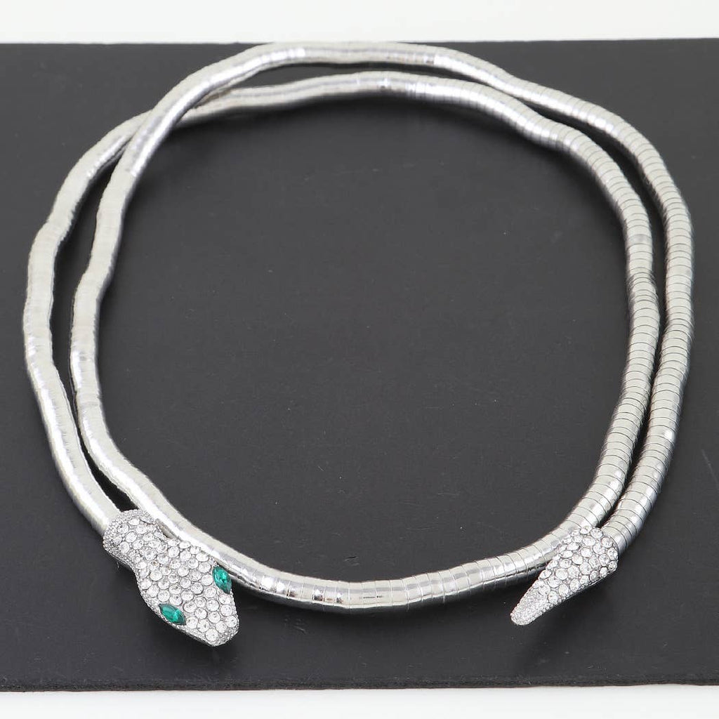 Jeweled Snake Wrap Necklace