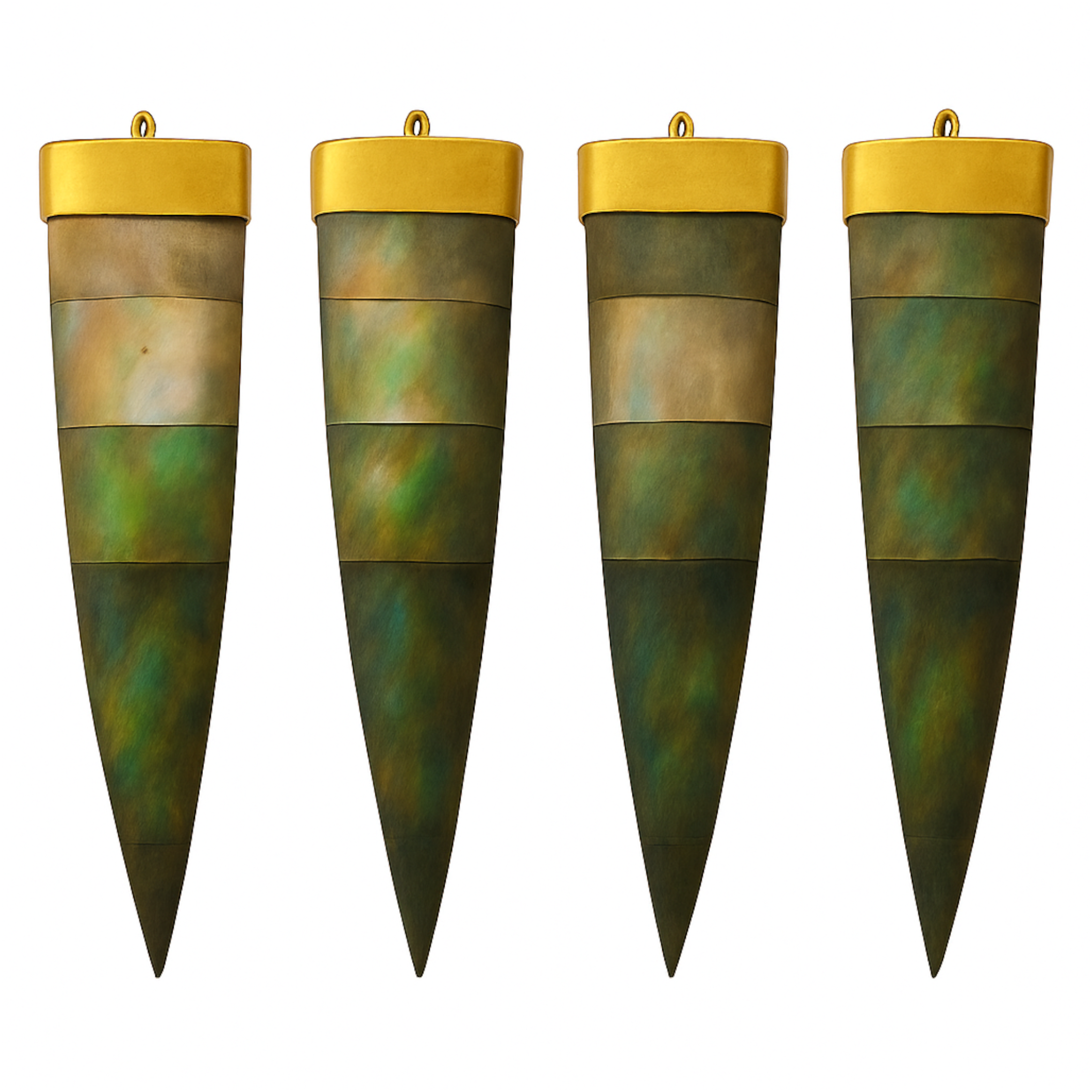 Abalone Shell Tusk Pendant | 85mm Flat Claw Charm | Gold Cap