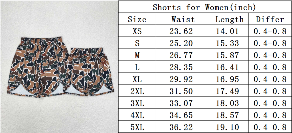 Adult Women Grey Camo Summer Shorts