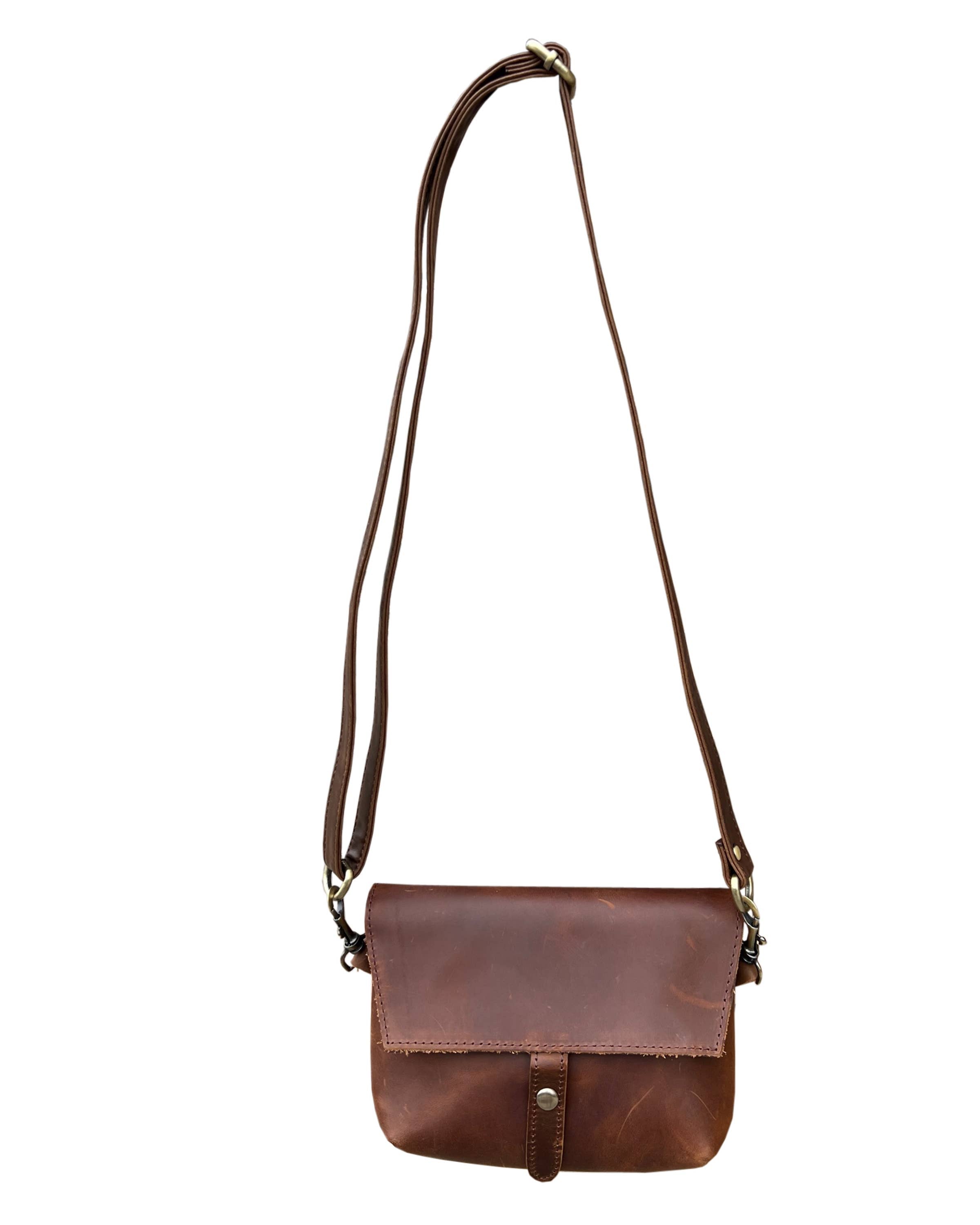 W022S crazy horse genuine leather crossbody