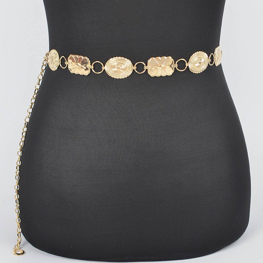 Western Style Metal Chain Belt