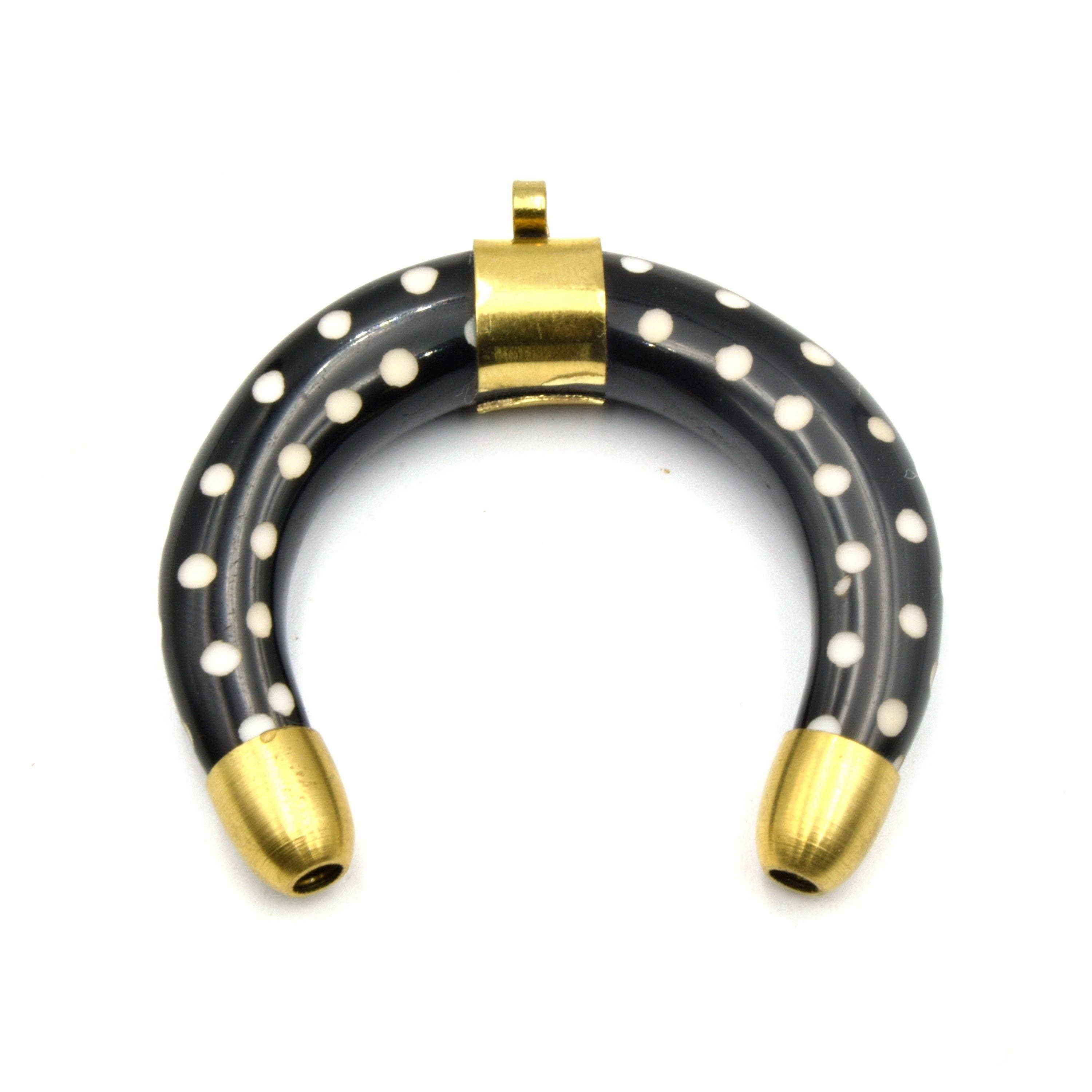 Crescent Pendant | Acrylic Colored Focal Pendant | White Crescent Brown Crescent Peach Crescent Black Crescent