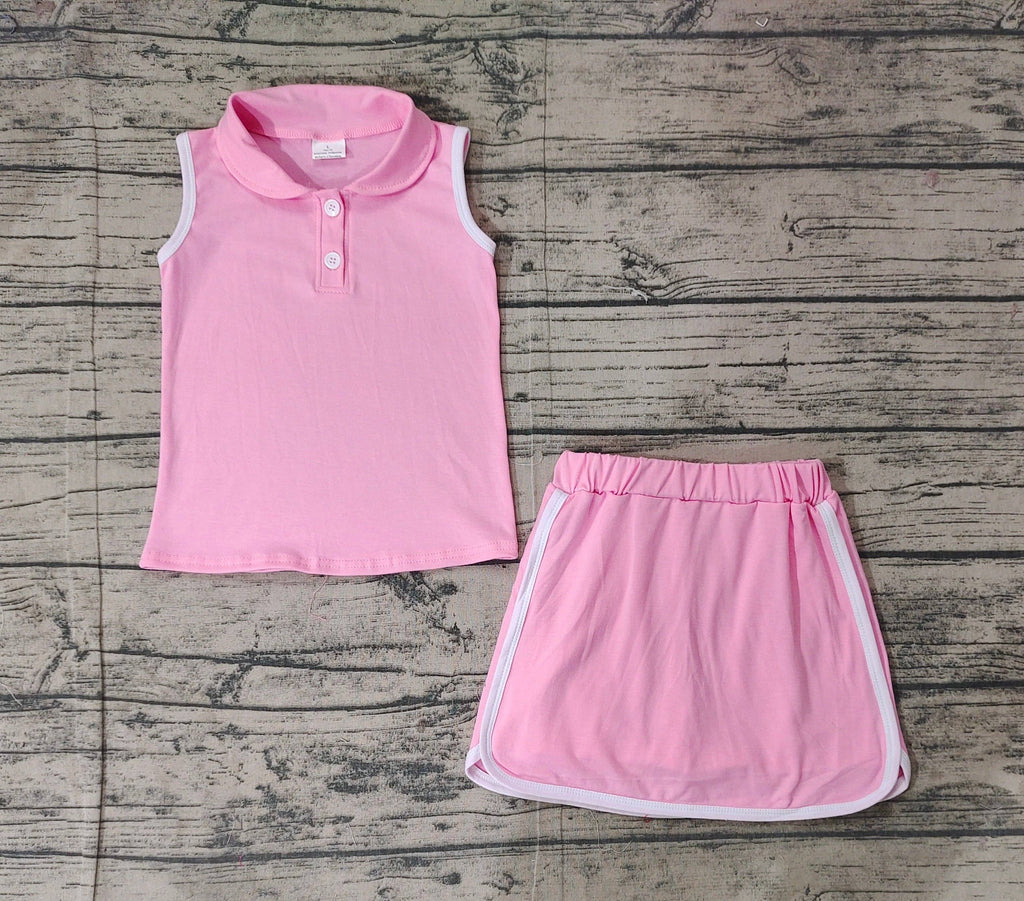 Baby Girls Pink Pullover Top Sports Skort Skirt Clothes Sets