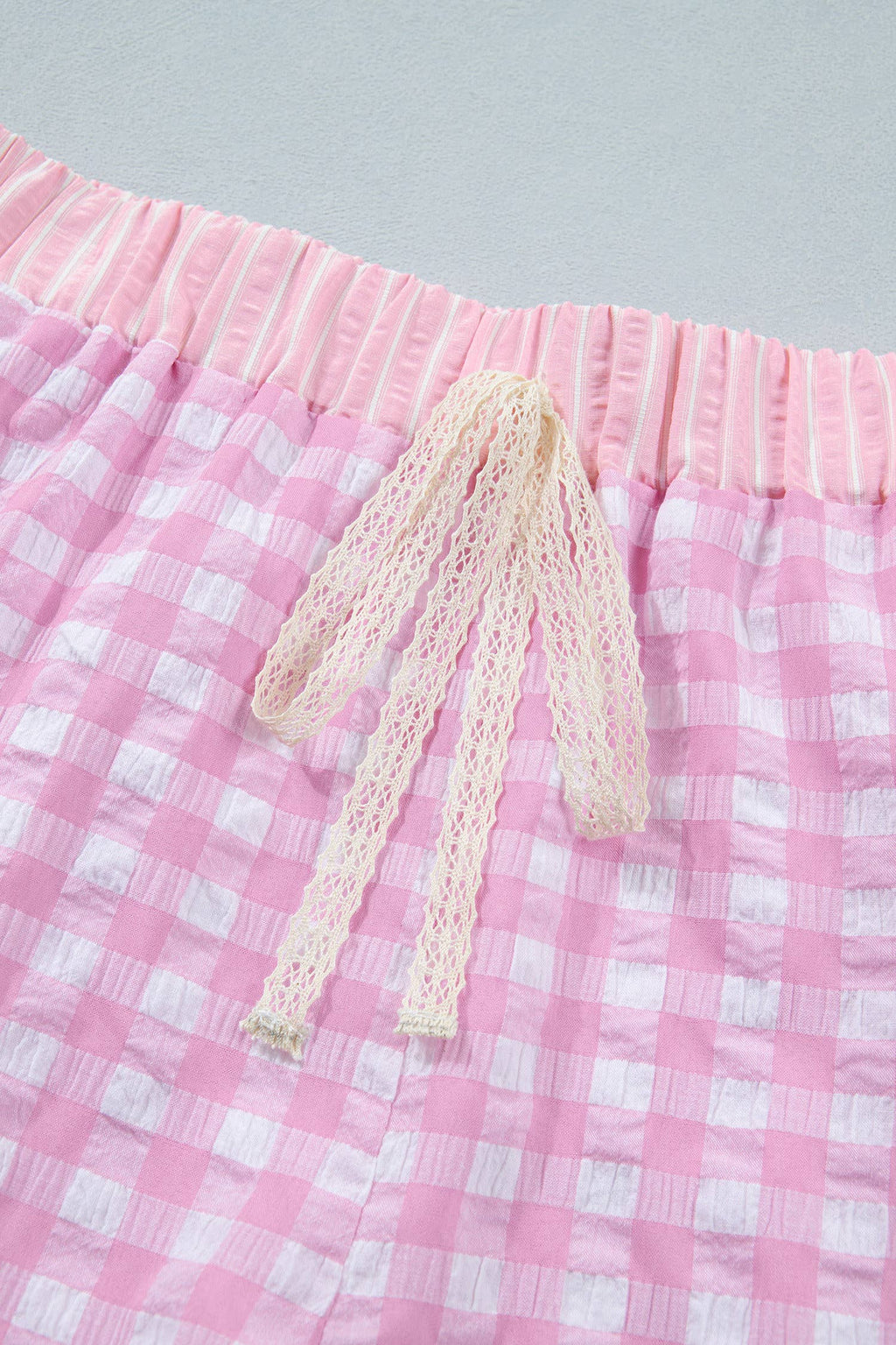 66 Plaid Checkered Gingham Print Ruffled Shorts (S-XL)