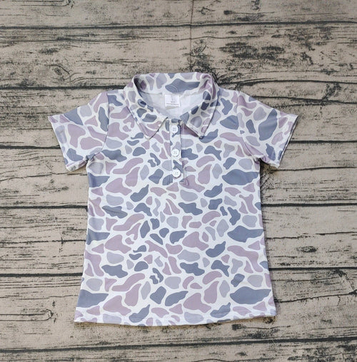 Baby Boys Camo Hunting Short Sleeve Buttons Tee Shirt Tops