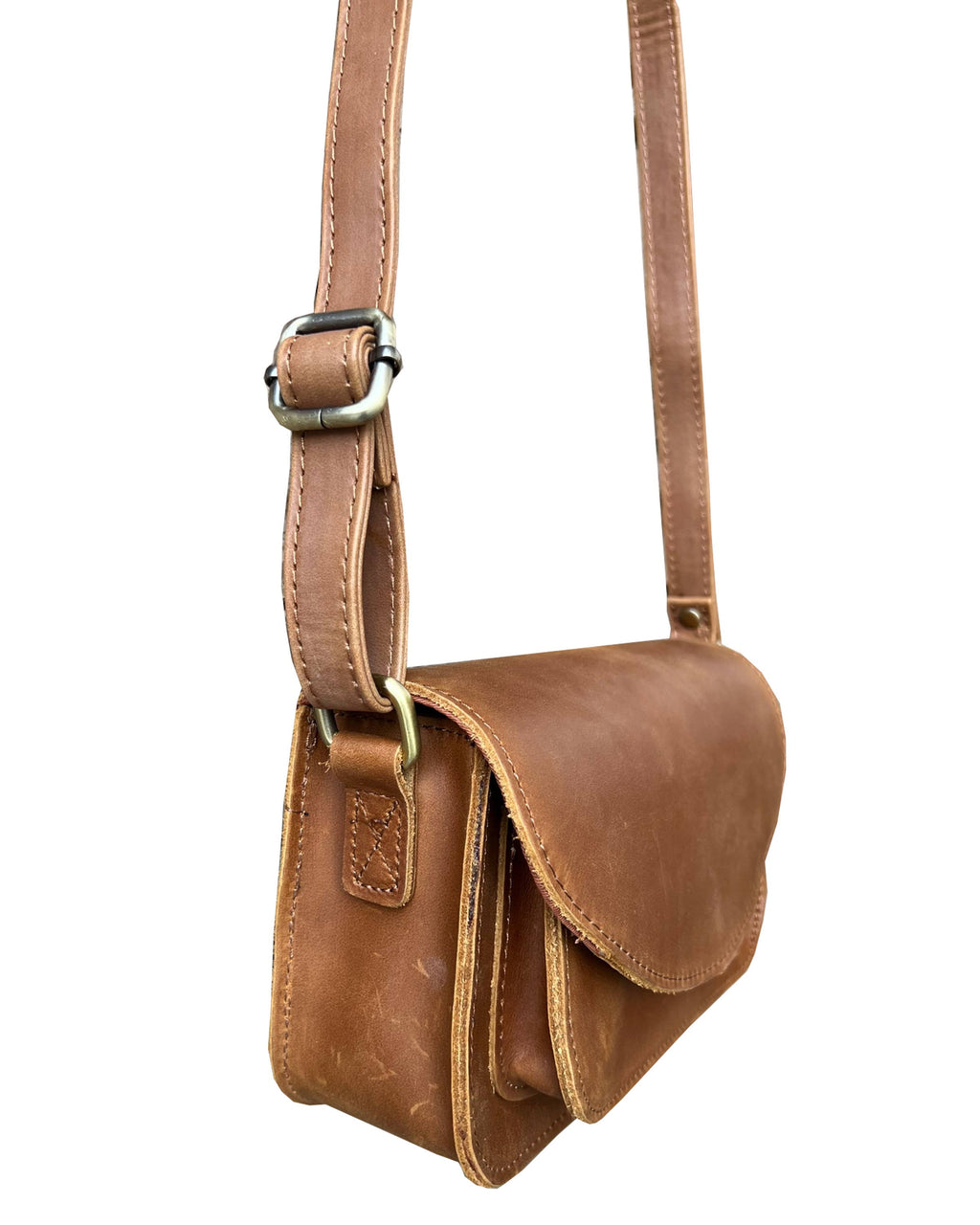 W025 crazy horse genuine leather crossbody