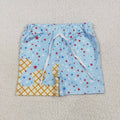 Baby Boys Light Blue Drip Stars Pockets Team Shorts Bottom