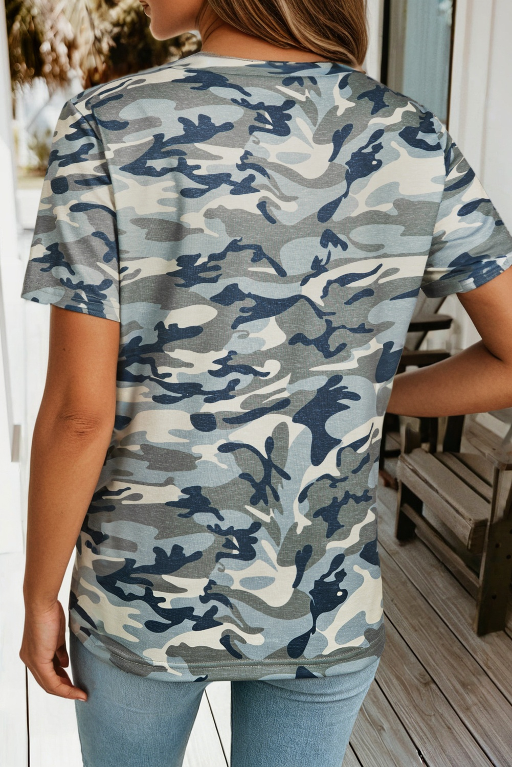 Plus Size Camouflage Print Crew Neck T Shirt (S-4X)