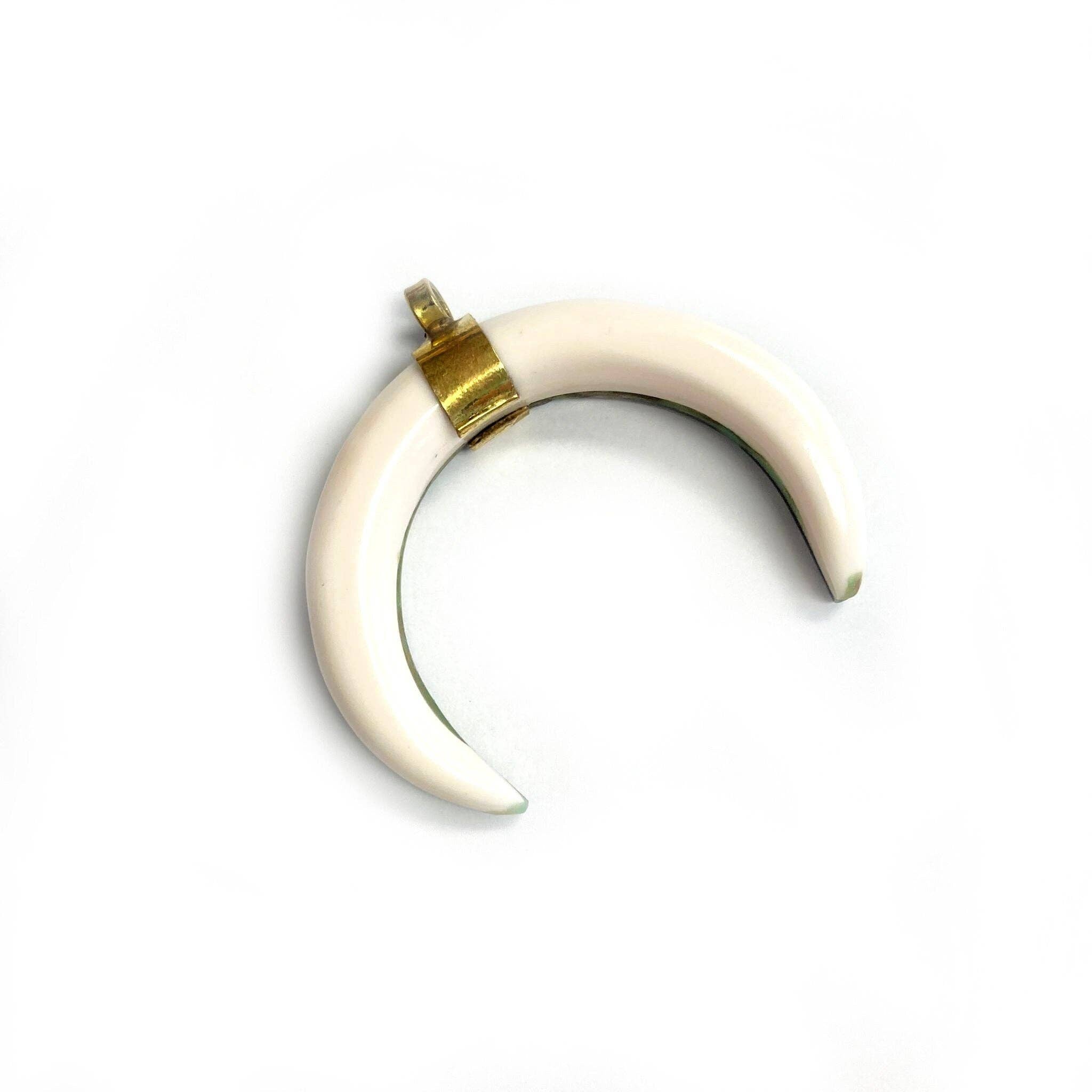 Abalone Crescent Pendant - Shell Focal for Jewelry making