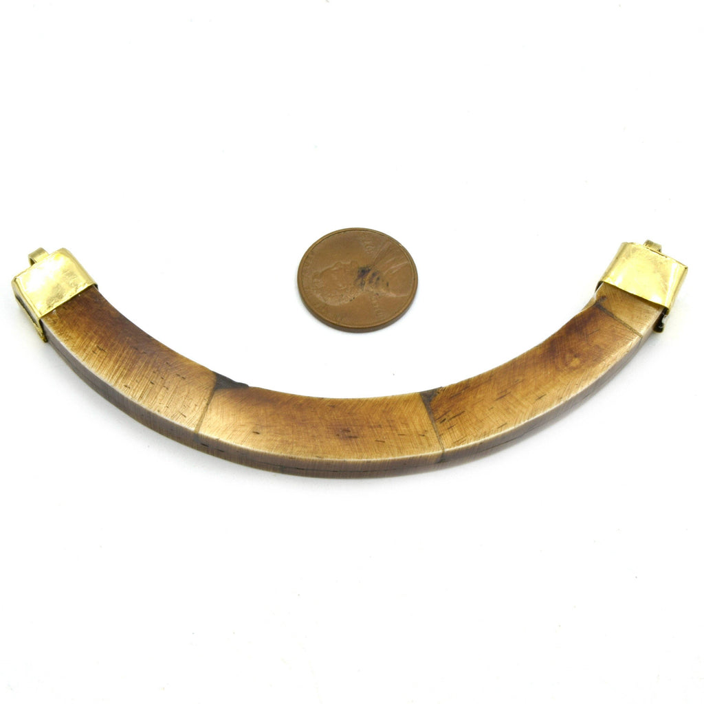 Curved Crescent Pendant | Ox Bone Flat Edged Focal Pendant | Horn Pendant