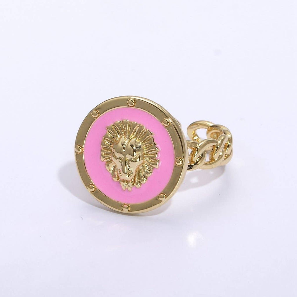 Lion ring, trendy ring, Enamel Leo ring, Adjustable Open Ring Lion King ring Open Adjustable U-055~U-059