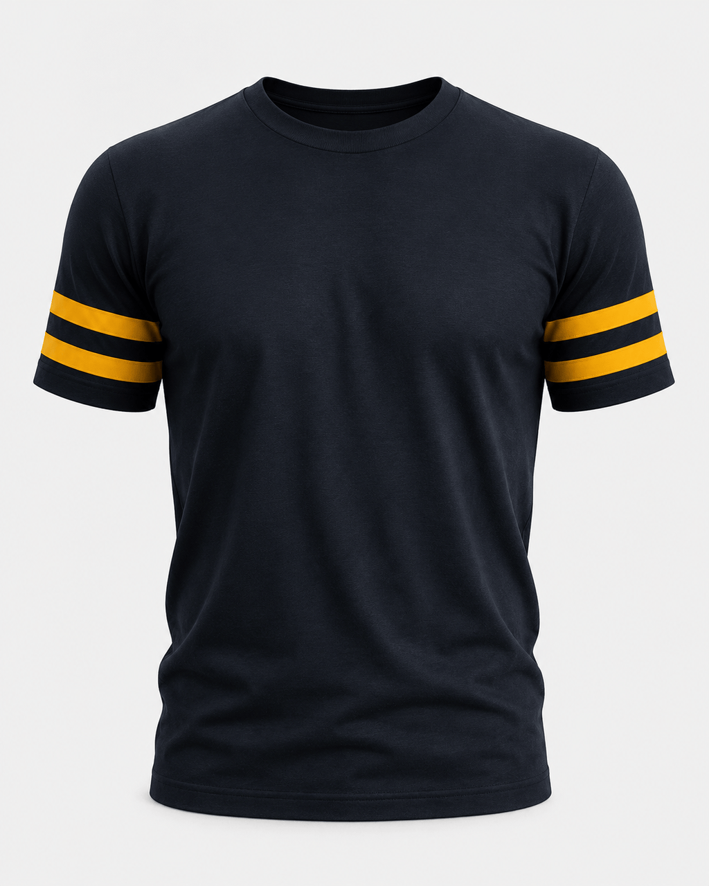 2 Stripes Jersey T-Shirt - Black and Gold