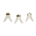 Double Horn Pendant with Brass or Silver Toned Cap and Bail