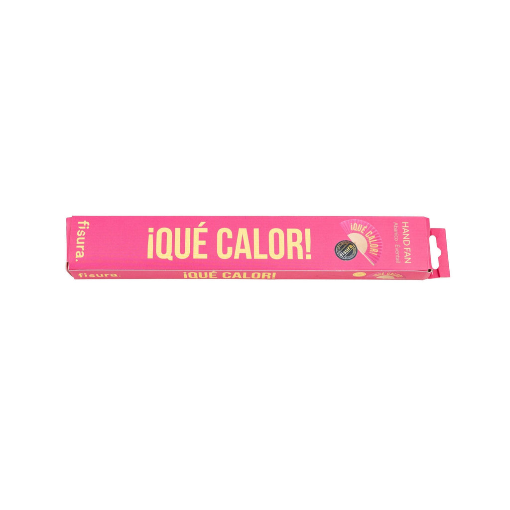 Fan "Que Calor" Pink and Yellow.