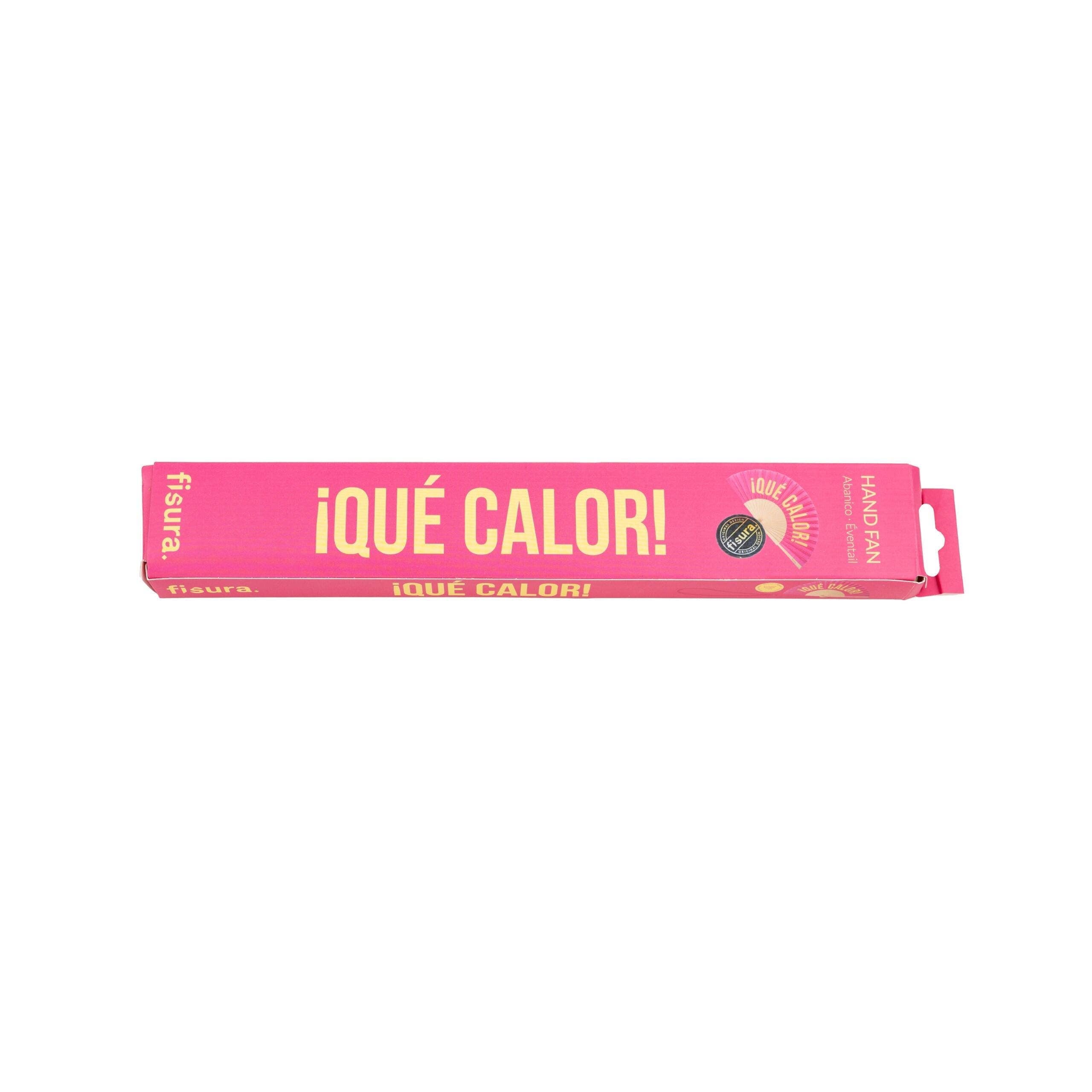 Fan "Que Calor" Pink and Yellow.