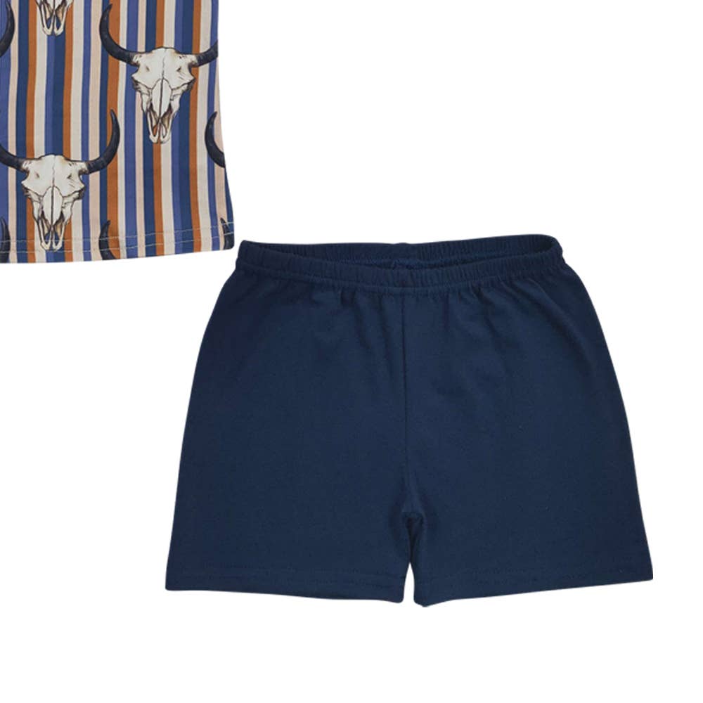 Baby Boys Western Cow Skull Shorts Sets