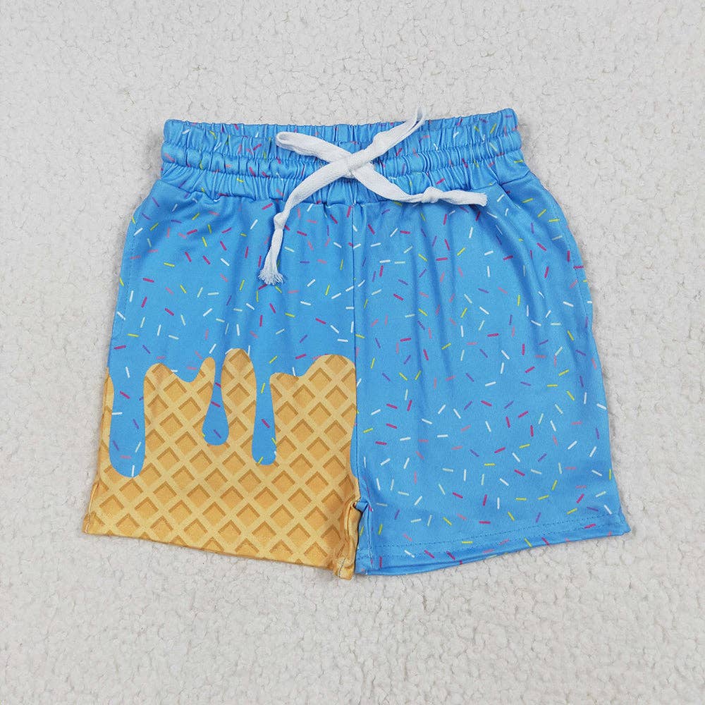 Sibling Baby Girls Ice Cream Drip Sprinkles Summer Shorts Bottoms
