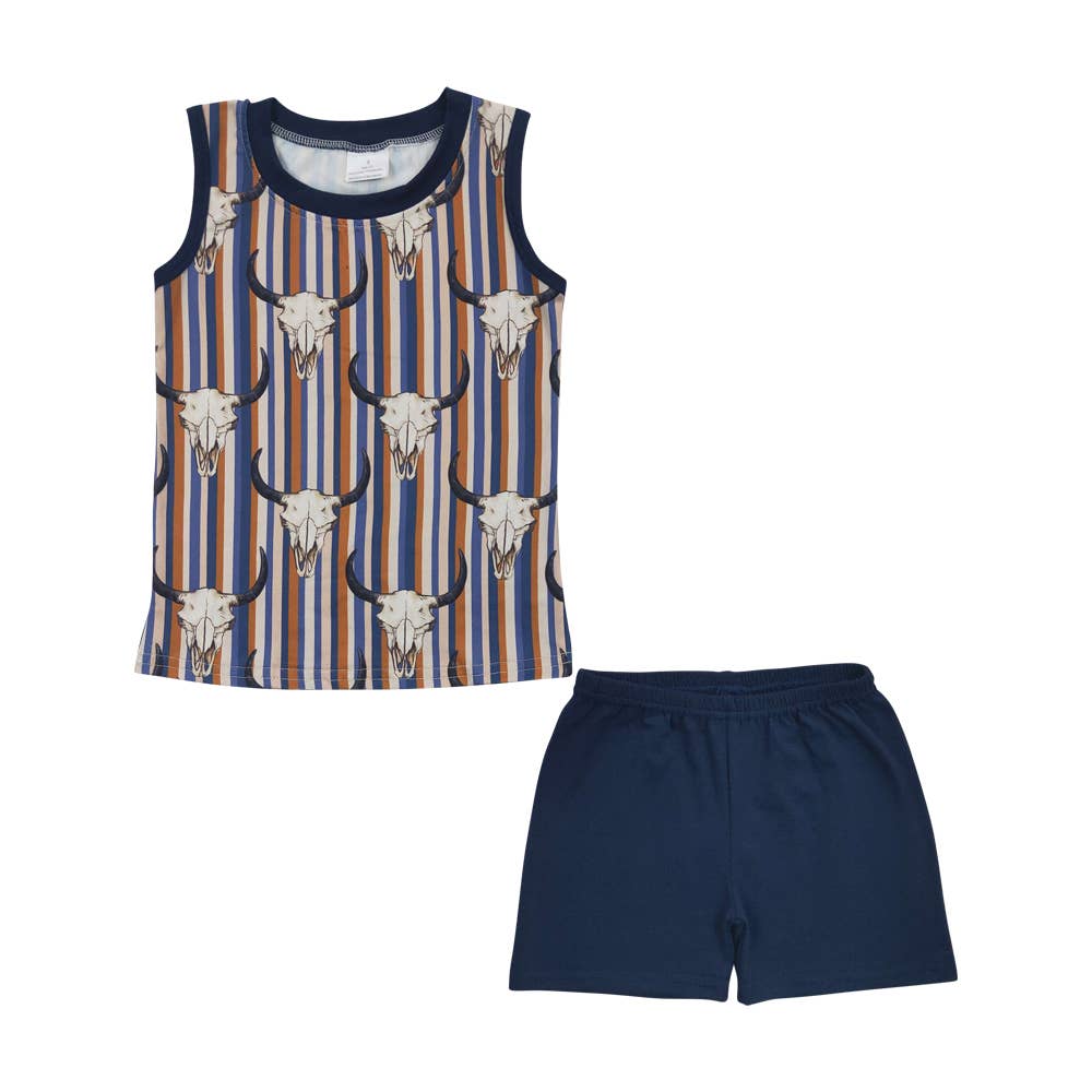 Baby Boys Western Cow Skull Shorts Sets