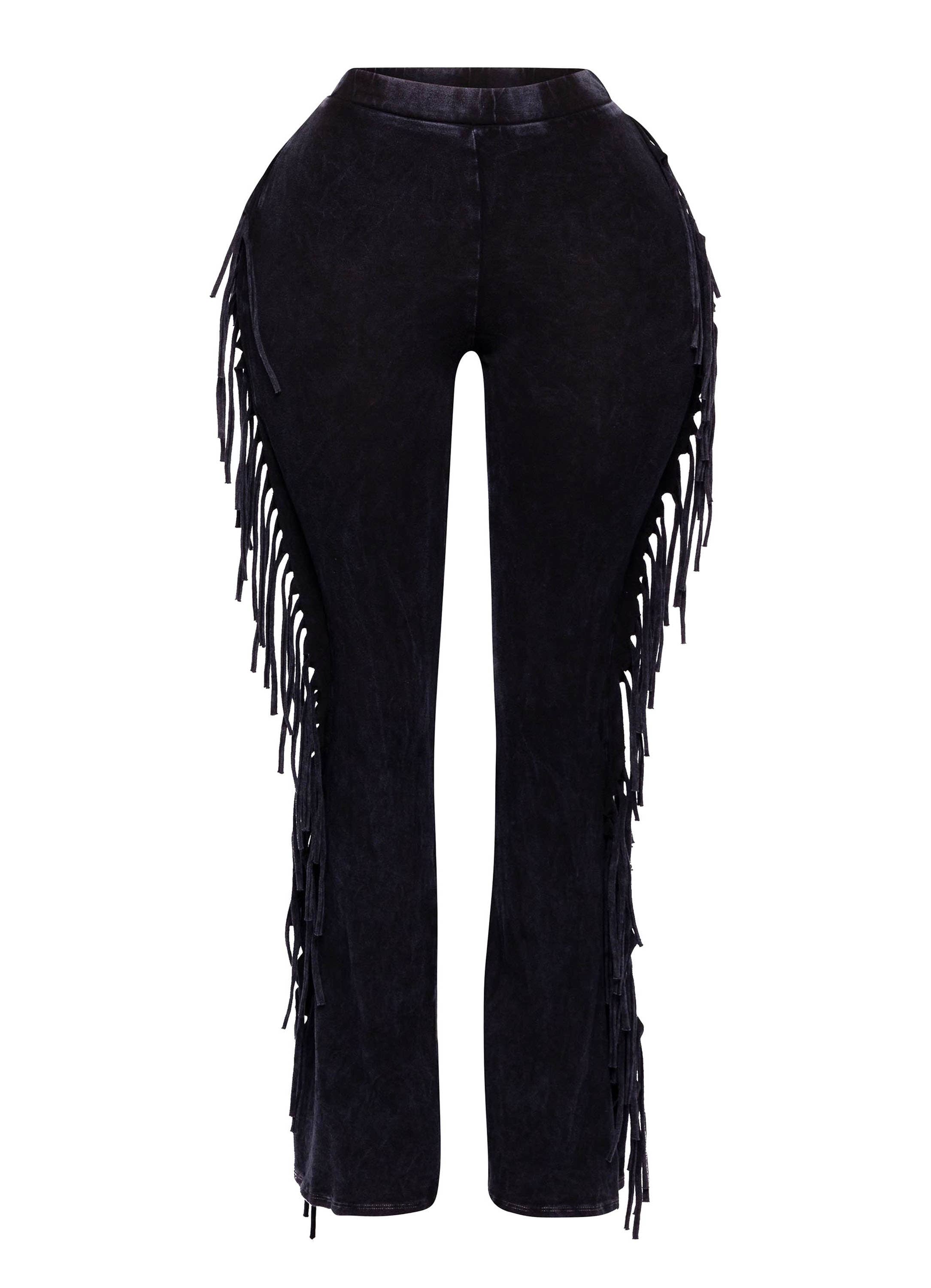 Fringe detailed pants
