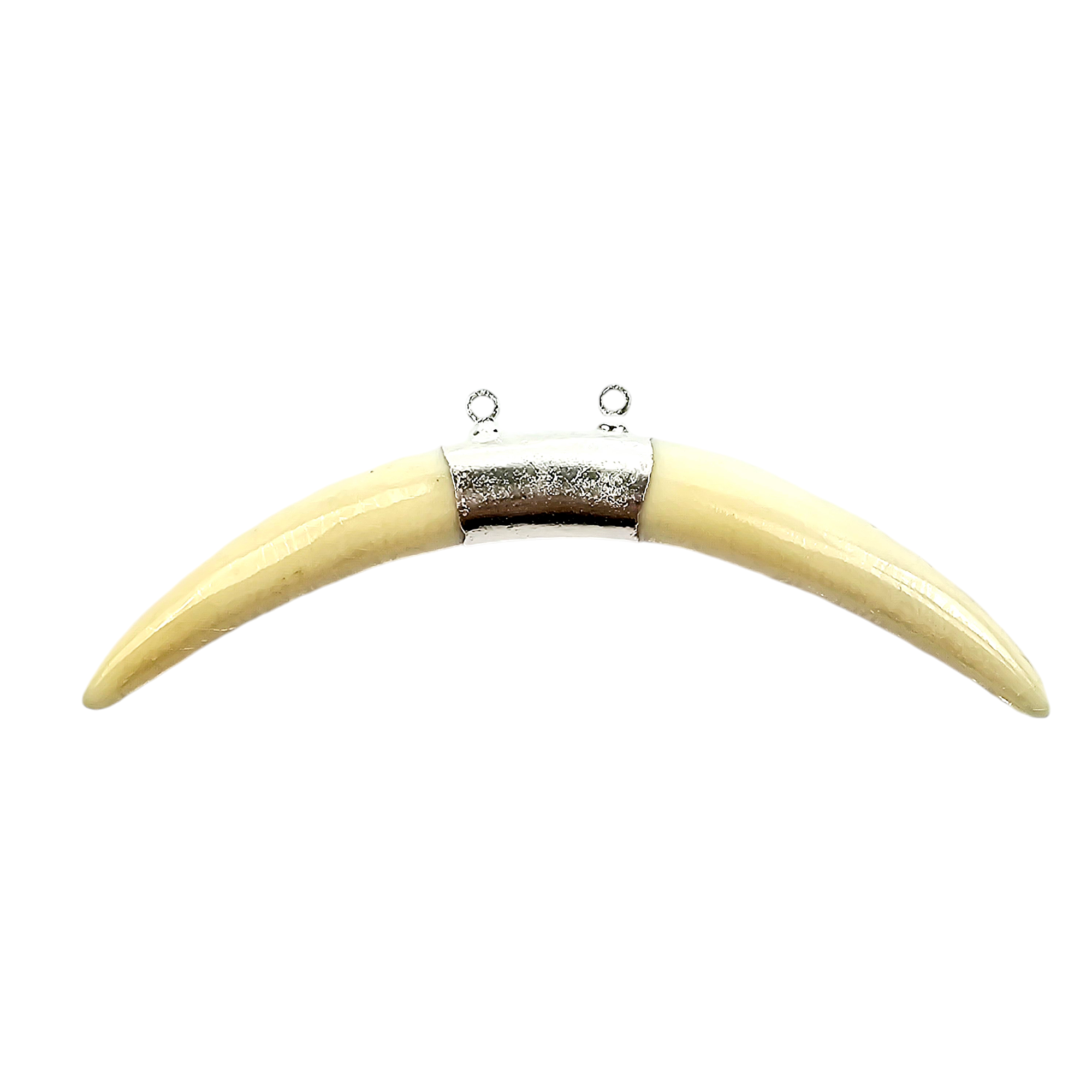 Horn Pendant Bone 3 inch Double You Choose Color and Finish