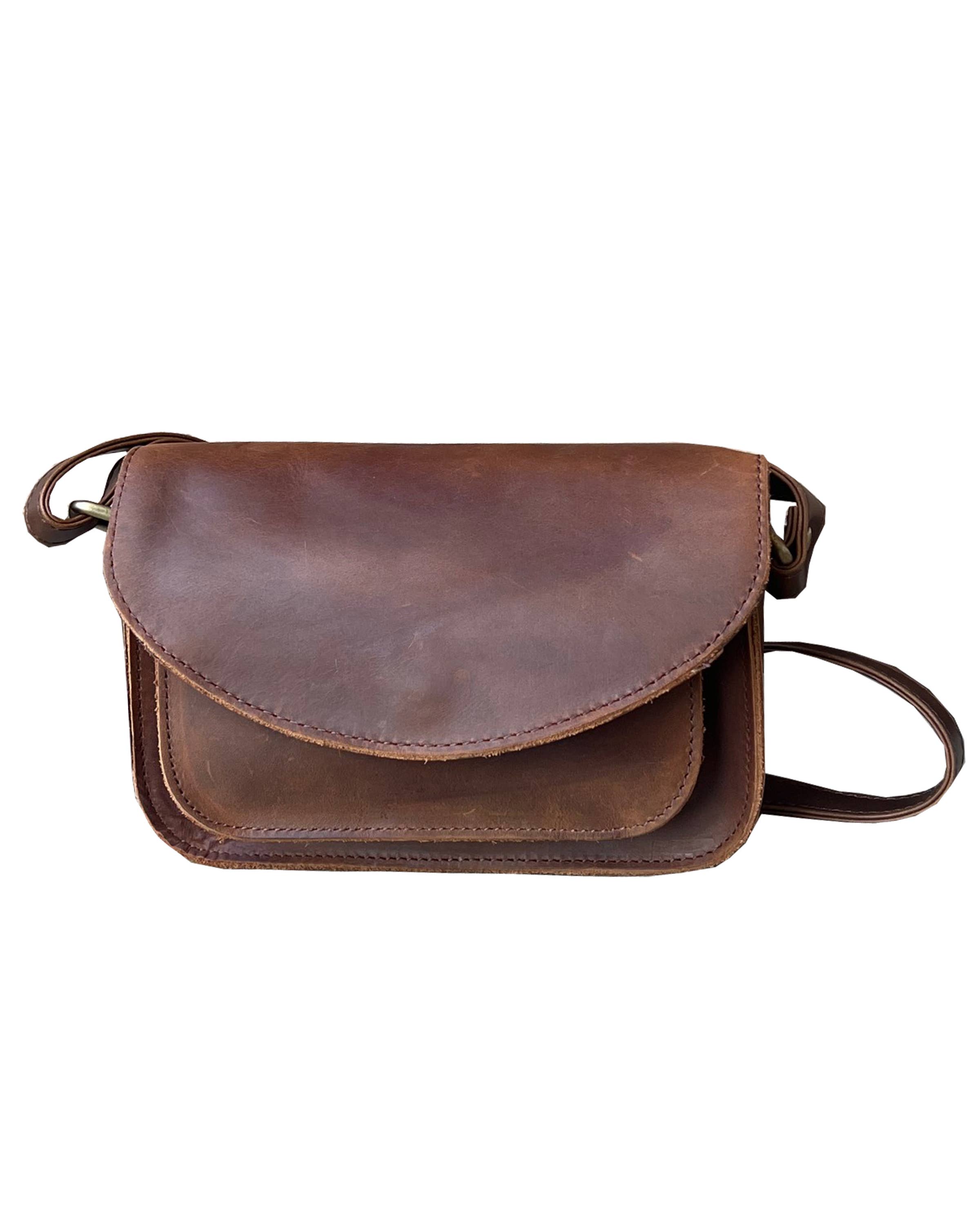 W025 crazy horse genuine leather crossbody