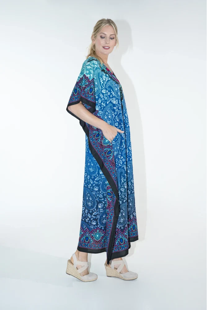 Women Long Kaftan Summer Caftan Dress, 4 Colors S-3XL, 101