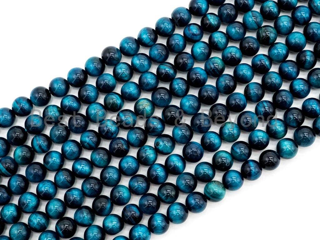Quality Natural Enhanced Color Blue Tiger Eye Round Beads, 4mm/6mm/8mm/10mm/12mm/14mm, Blue Tiger Eye Gemstone, 15.5'' strand, SKU#U217