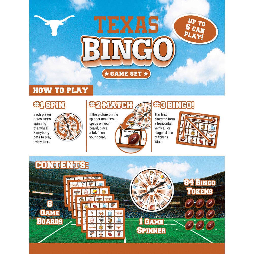Texas Longhorns NCAA Bingo Game