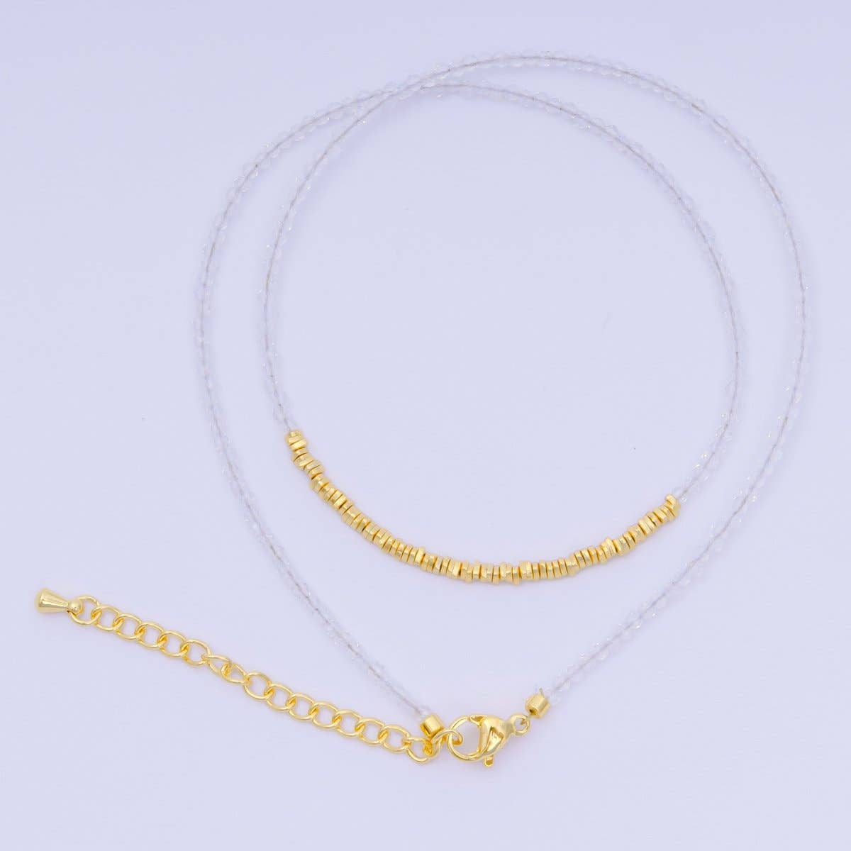 24K Gold Filled Colorful Gemstone Bead Necklace 16.92 Inch with Extender | WA-3626 - WA-3648
