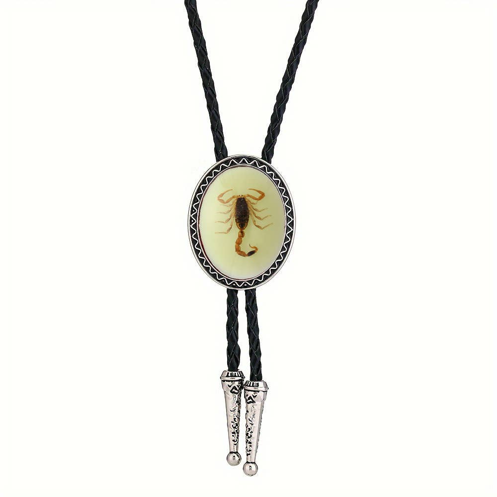 Glow in The Dark REAL Scorpio Bolo Tie necklace men & Woman