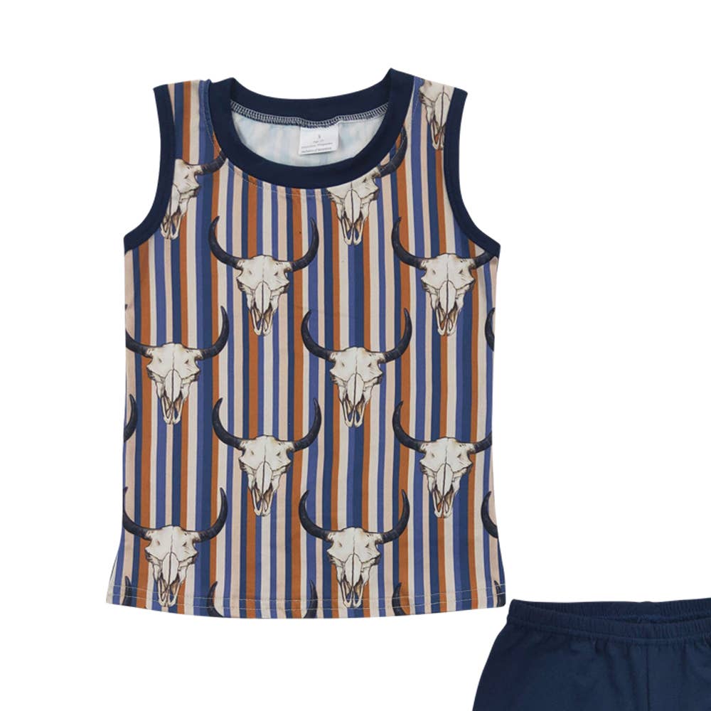 Baby Boys Western Cow Skull Shorts Sets