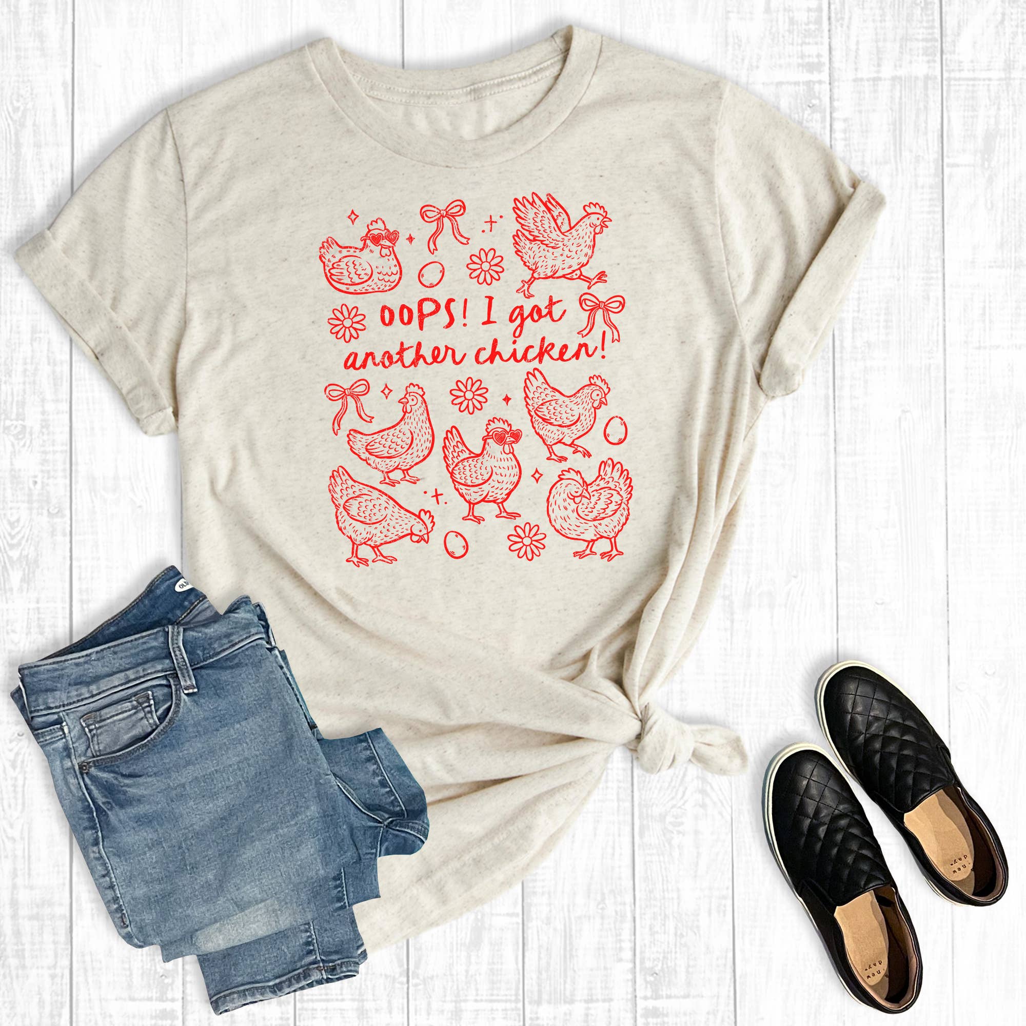 Funny Western Oops I Got Another Chicken Graphic Tee