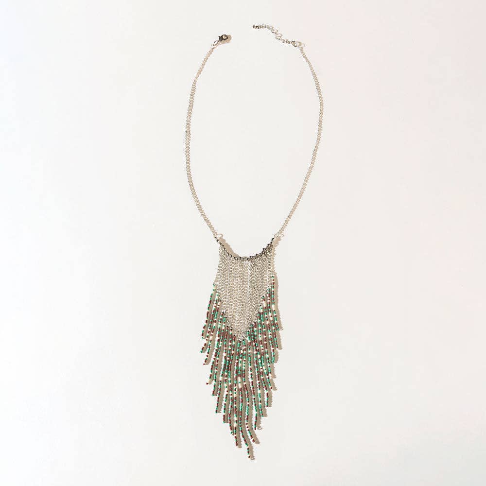 Northern Lights Necklace in Frosted Silver