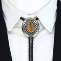 Western Tiger Eye Cowboy Bolo Tie Necklace