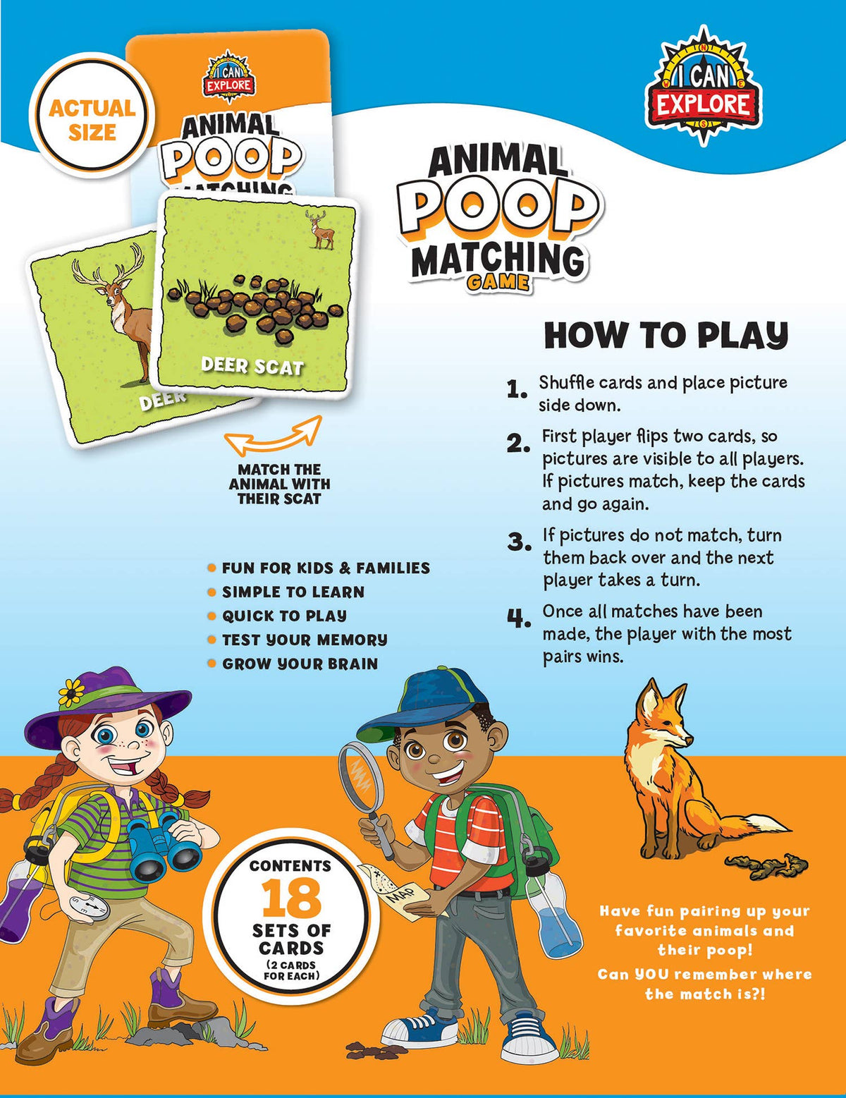 Animal Poop Matching Game