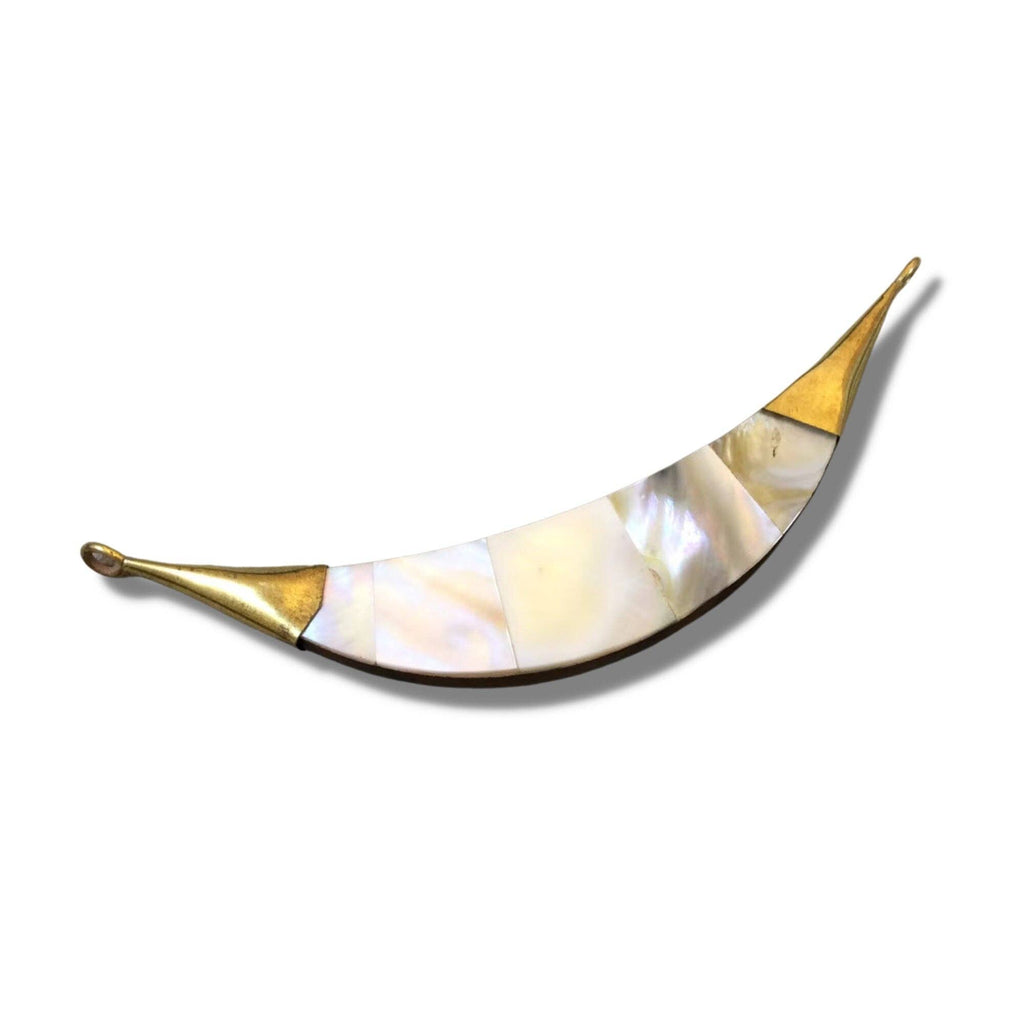 Abalone Banana Crescent Focal Pendant for Bohemian Jewelry