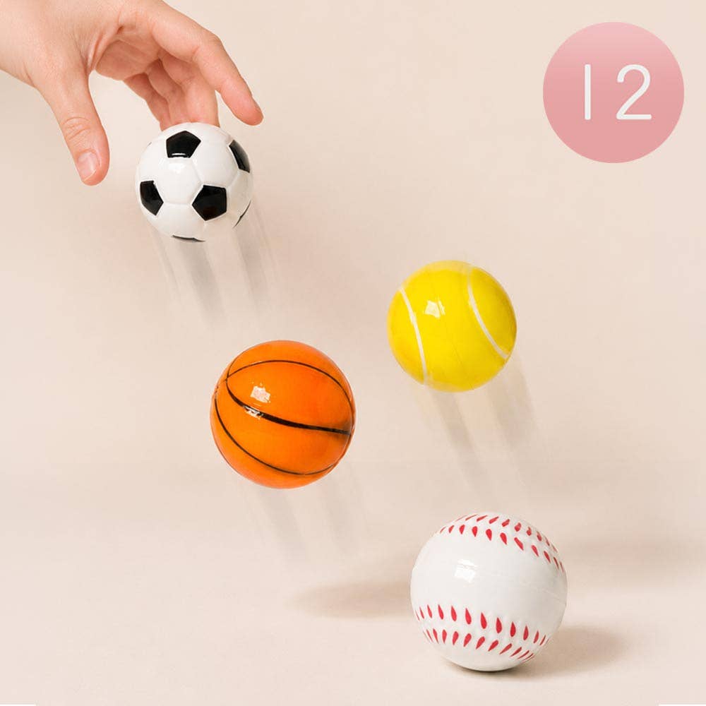 12PCS - Sports Theme Bouncy Balls