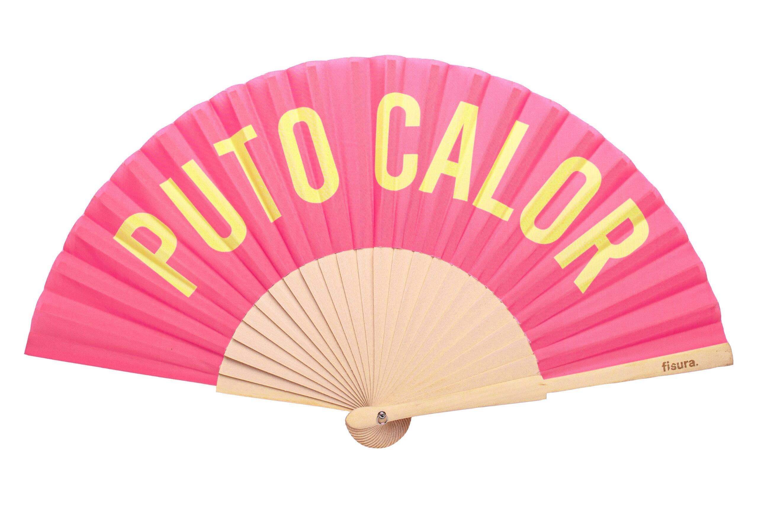Pink and Yellow “Fucking Heat” Fan