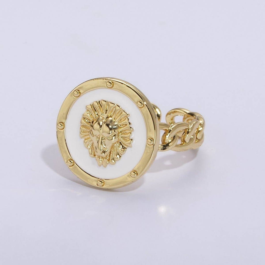 Lion ring, trendy ring, Enamel Leo ring, Adjustable Open Ring Lion King ring Open Adjustable U-055~U-059