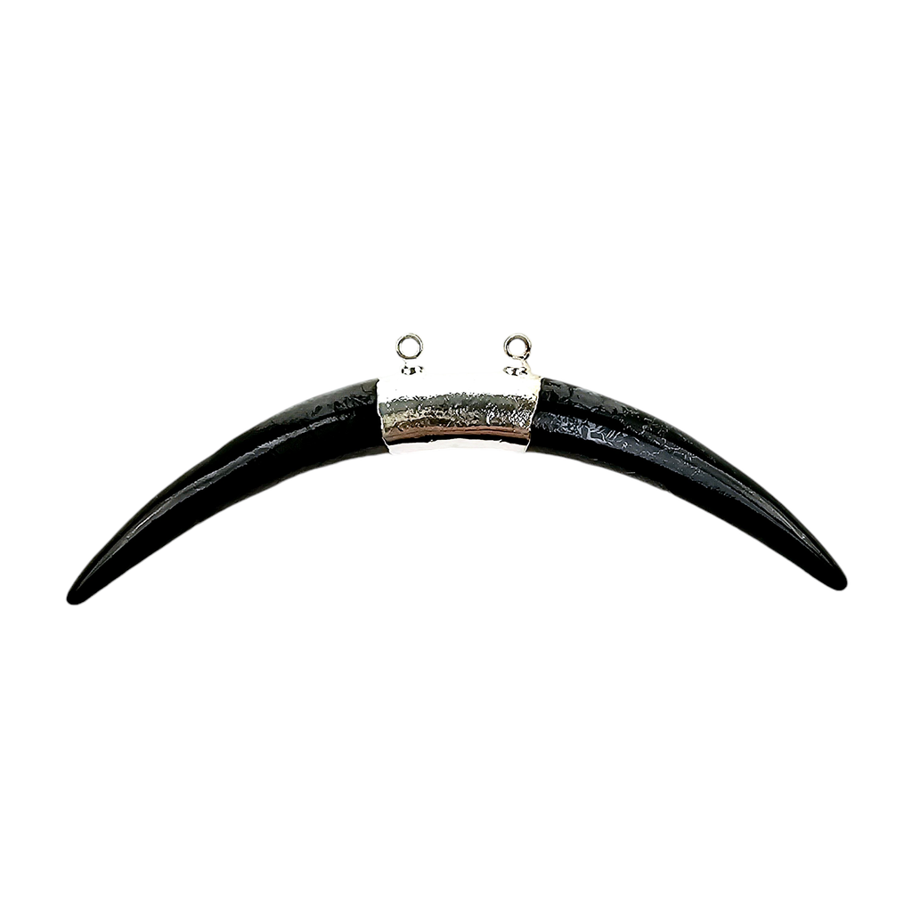 Horn Pendant Bone 3 inch Double You Choose Color and Finish