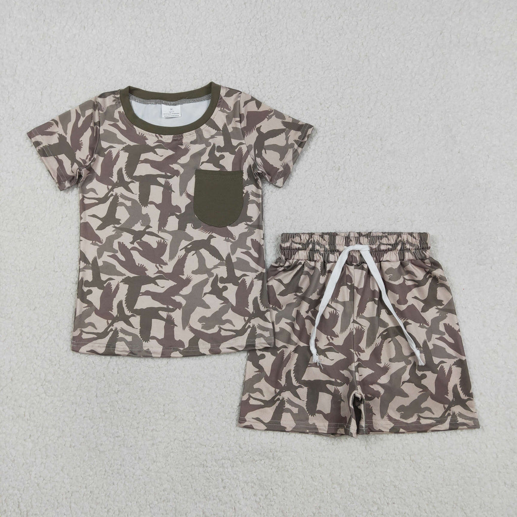 Sibling Baby Boys Camouflage Shirt Shorts Summer Sets