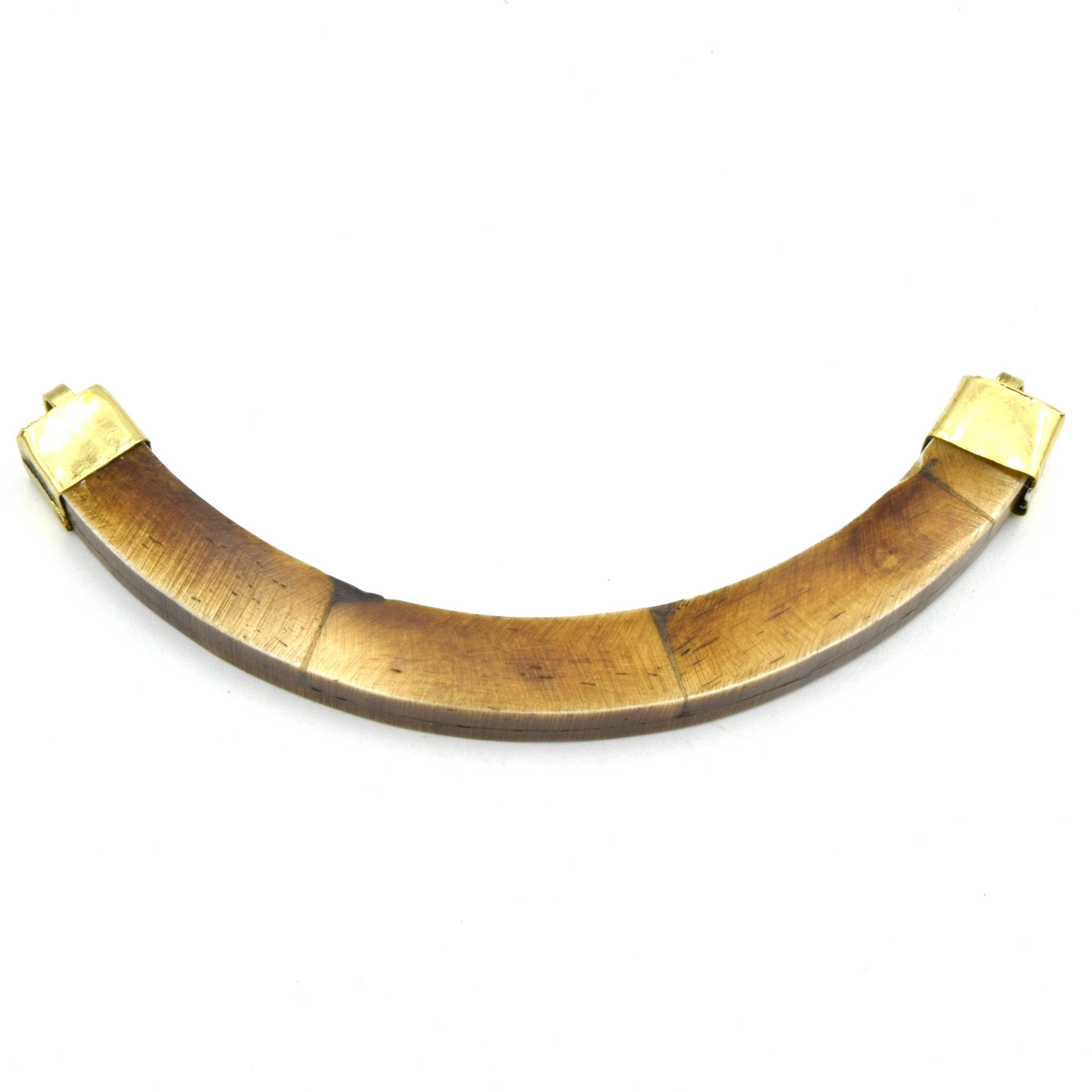 Curved Crescent Pendant | Ox Bone Flat Edged Focal Pendant | Horn Pendant