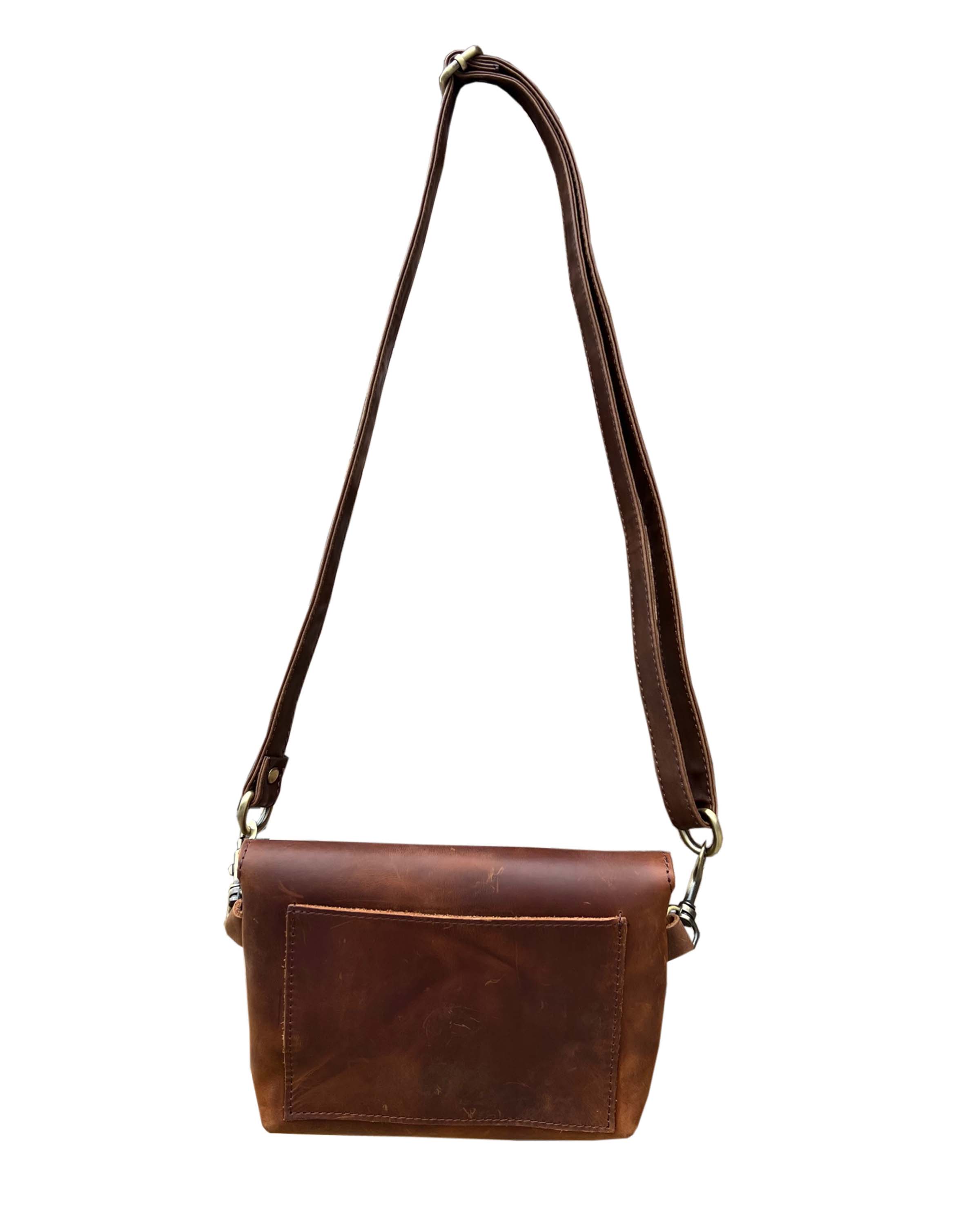 W022S crazy horse genuine leather crossbody
