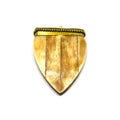 Rounded Arrow Tusk Pendant – Natural Ox Bone (White & Brown)
